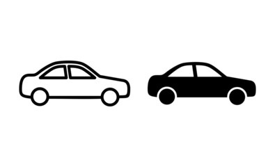 Fototapeta premium Car icons set. car sign and symbol. small sedan