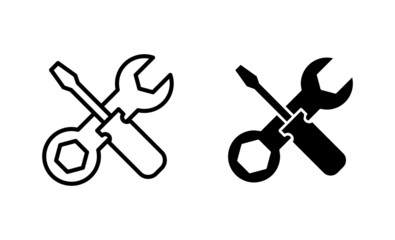 Repair tools icons set. tool sign and symbol. setting icon. Wrench and screwdriver. Service