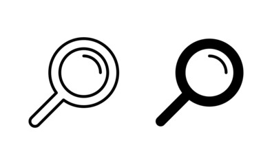 Search icons set. search magnifying glass sign and symbol