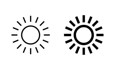 Sun icons set. Brightness sign and symbol