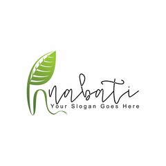 letter H font with Unique and attractive leaf and stem Image graphic icon logo design abstract concept vector stock. Can be used as symbols related to initial or nature.