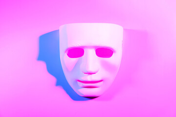 Guy Fawkes mask on color background