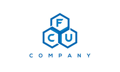 FCU three letters creative polygon hexagon logo