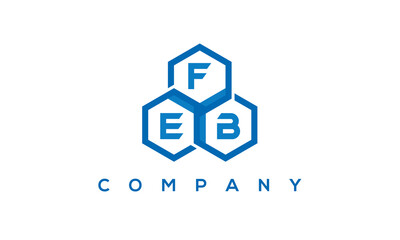 FEB three letters creative polygon hexagon logo