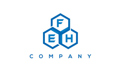 FEH three letters creative polygon hexagon logo