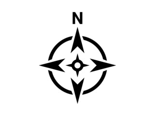 Fototapeta premium Map direction symbol. North sign. Black compass.