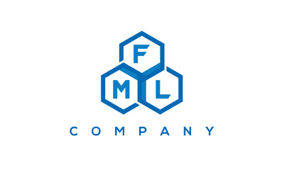 FML three letters creative polygon hexagon logo