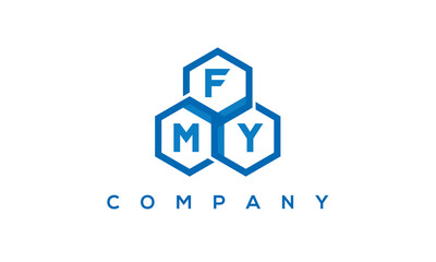 FMY three letters creative polygon hexagon logo