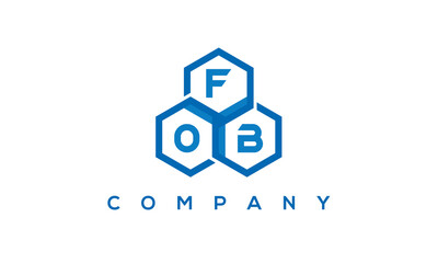 FOB three letters creative polygon hexagon logo