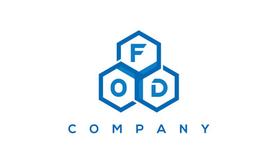 FOD three letters creative polygon hexagon logo