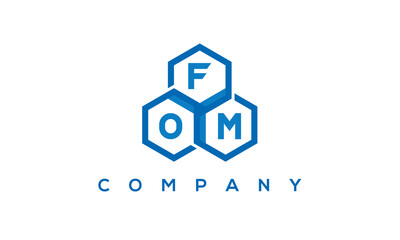 FOM three letters creative polygon hexagon logo