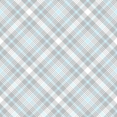 Sky Blue Diagonal Plaid Tartan textured Seamless Pattern Design