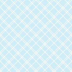 Sky Blue Diagonal Plaid Tartan textured Seamless Pattern Design