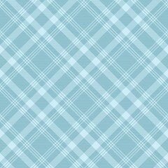 Sky Blue Diagonal Plaid Tartan textured Seamless Pattern Design