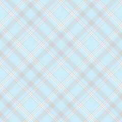 Sky Blue Diagonal Plaid Tartan textured Seamless Pattern Design