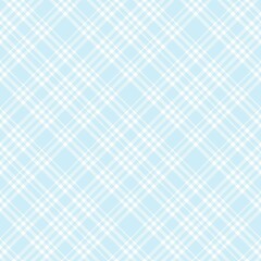 Sky Blue Diagonal Plaid Tartan textured Seamless Pattern Design