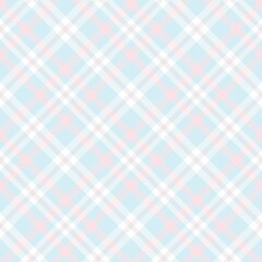 Sky Blue Diagonal Plaid Tartan textured Seamless Pattern Design