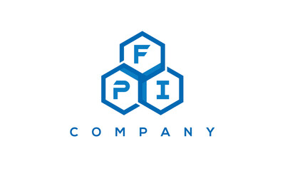 FPI three letters creative polygon hexagon logo