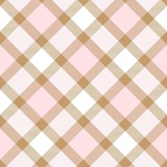 Pink Diagonal Plaid Tartan textured Seamless Pattern Design