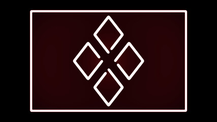 Fototapeta premium abstract square rhombus shape, glow isolated on black background.