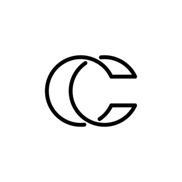 Logo C monogram modern letter, CC elegant business card emblem, overlapping lines symbol	