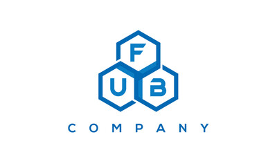 FUB three letters creative polygon hexagon logo