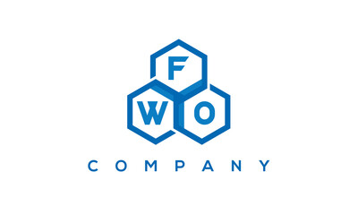 FWO three letters creative polygon hexagon logo