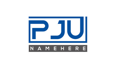 PJU creative three letters logo	