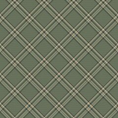 Green Diagonal Plaid Tartan textured Seamless Pattern Design