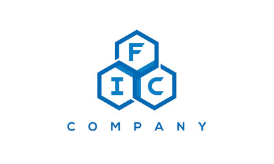 FIC three letters creative polygon hexagon logo