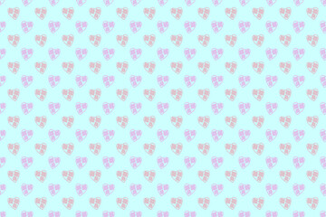 pink heart doodle wallpaper, cute seamless pattern, light blue  background