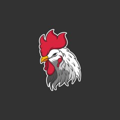 Chicken rooster head mascot icon logo vector design