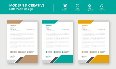 Modern Creative & Clean business style letterhead template design