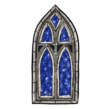 Castle window cartoon illustration
