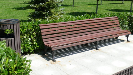bench for resting people in the park 
