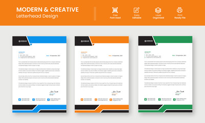 Modern Creative & Clean business style letterhead template design