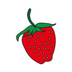 red strawberry fruit vector design
