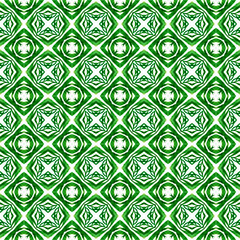Watercolor summer ethnic border pattern. Green