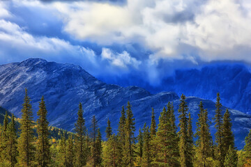 Altai mountain landscape, panorama autumn landscape background, fall nature view