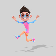 3d male characther jumping