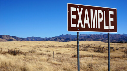 Example word on road sign