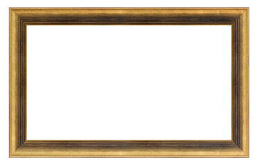 Old style vintage golden frame isolated on a white background