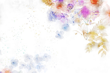 Obraz na płótnie Canvas Hand painted watercolor rose flower bouquet illustration