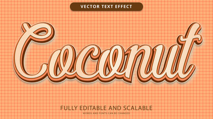 coconut text effect editable eps file