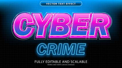 cyber crime text effect editable eps file