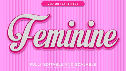 feminine text effect editable eps file