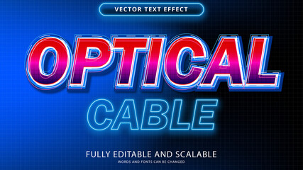 optical cable text effect editable eps file