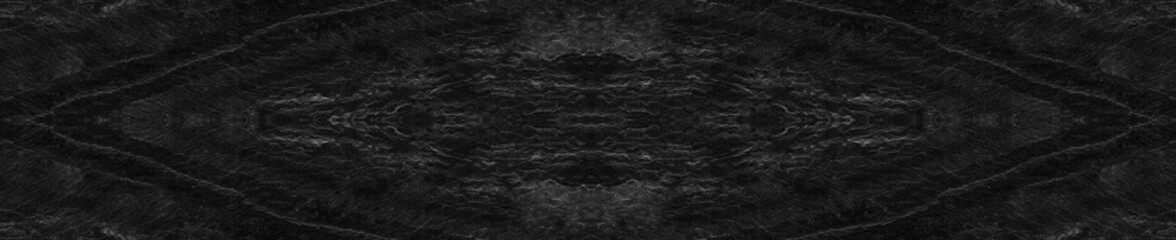 Panorama dark gray stone background with copy space. Black grunge banner with rock texture.