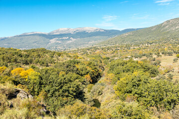 Lozoya Valley, in the Sierra de Guadarrama of Madrid, with autumn colors