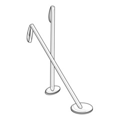 Vector image of ski poles. Outline style. EPS 10